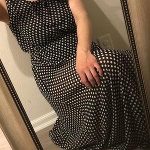 **SALE** Black and white polka dot Maxi dress S/M